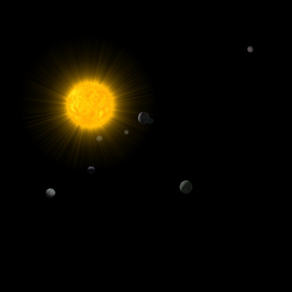 BGE Solar system - simple gravity simulation preview image 1